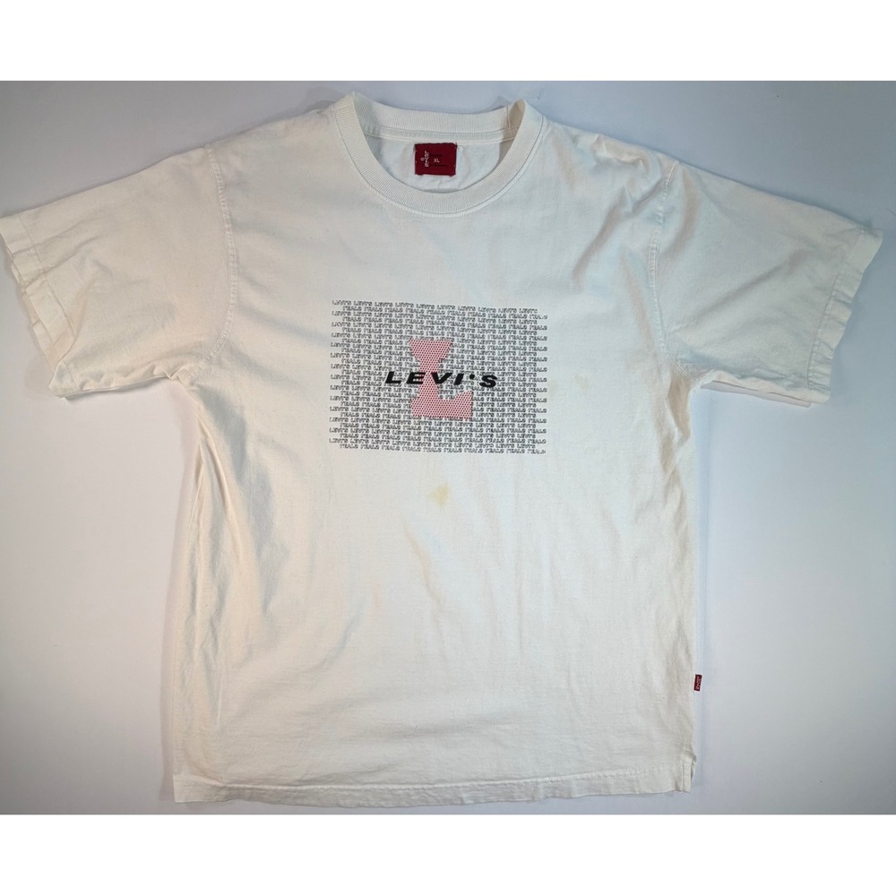 Levis Red Tab Vintage Graphic T-Shirt Mens XL White Short Sleeve Crewneck Tee